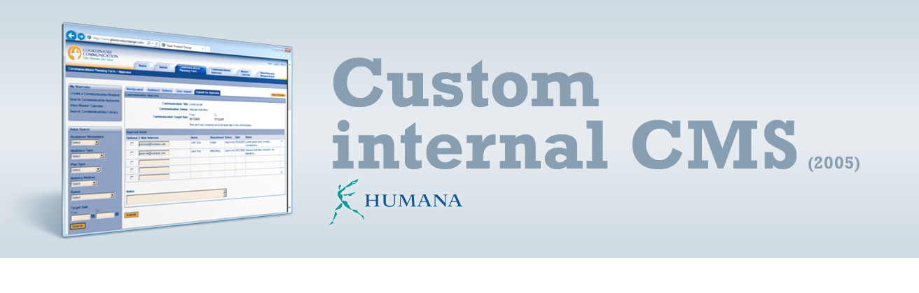 Custom Internal CMS for Humana