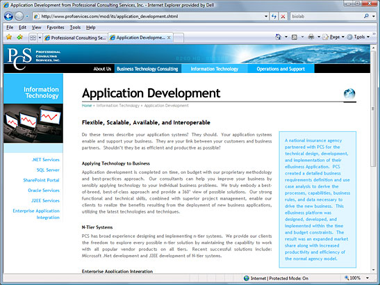 Click to view site live on the Web