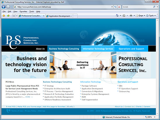 Click to view site live on the Web