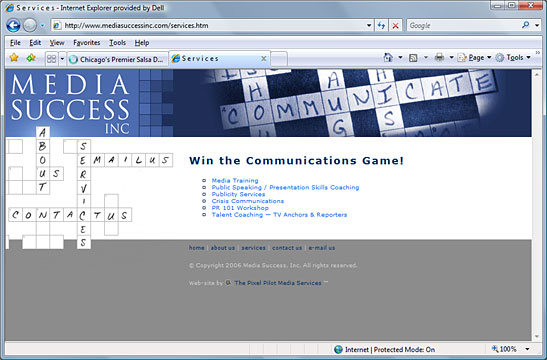 Click to view site live on the Web