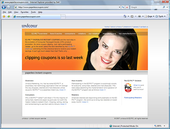 Click to view site live on the Web